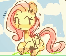 Size: 724x616 | Tagged: safe, artist:supernoncutie, fluttershy, g4, colored sketch, female, folded wings, looking sideways, palindrome get, solo, wings