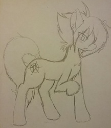 Size: 1942x2238 | Tagged: safe, artist:steelsoul, oc, oc only, oc:star hero, pony, male, monochrome, solo, stallion, traditional art