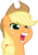 Size: 500x709 | Tagged: safe, artist:paragonaj, edit, applejack, earth pony, pony, g4, face, faic, fashion reaction, female, hat, meme, reaction image, silly, silly pony, simple background, solo, teeth, transparent background