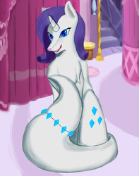 Size: 5134x6523 | Tagged: safe, artist:thepaintedfairy, rarity, wolf, g4, absurd resolution, crossover, female, solo, species swap
