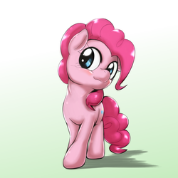 Size: 1000x1000 | Tagged: safe, artist:ushiro no kukan, pinkie pie, earth pony, pony, g4, blushing, cute, female, mare, solo