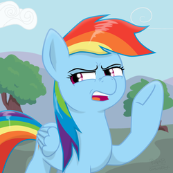 Size: 2000x2000 | Tagged: safe, artist:corsairsedge, rainbow dash, pony, g4, disgusted, female, high res, solo