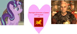 Size: 1040x459 | Tagged: source needed, safe, edit, edited screencap, screencap, starlight glimmer, g4, caesar's legion, crossover shipping, fallout: new vegas, female, male, shipping, shipping domino, straight