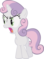 Size: 2922x3860 | Tagged: safe, artist:draikjack, sweetie belle, pony, unicorn, g4, angry, female, simple background, solo, transparent background, vector, yelling