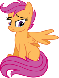 Size: 4396x5751 | Tagged: safe, artist:moongazeponies, scootaloo, pegasus, pony, g4, absurd resolution, crying, female, looking down, mare, older, older scootaloo, partially open wings, simple background, solo, transparent background, vector, wings