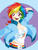 Size: 2127x2820 | Tagged: safe, artist:shinta-girl, rainbow dash, human, g4, cleavage, female, humanized, midriff, solo