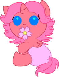 Size: 913x1189 | Tagged: safe, artist:creshosk, oc, oc only, oc:cherry bloom, alicorn, pony, alicorn oc, diaper, flower, foal, simple background, solo, transparent background, vector