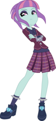 Size: 1024x2214 | Tagged: dead source, safe, artist:owlisun, sunny flare, equestria girls, g4, my little pony equestria girls: friendship games, bowtie, clothes, crossed arms, crystal prep academy, crystal prep academy uniform, female, pleated skirt, school uniform, simple background, skirt, socks, solo, transparent background, vector