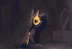 Size: 3125x2107 | Tagged: safe, artist:sharpieboss, princess luna, alicorn, pony, g4, female, high res, mare, mask, sitting, solo
