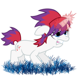 Size: 3000x3000 | Tagged: safe, artist:sunley, moondancer (g1), pony, unicorn, g1, g4, angry, blue grass, female, g1 to g4, generation leap, horn, magic, mare, simple background, solo, sparking horn, transparent background, vector