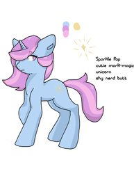 Size: 2550x3300 | Tagged: safe, artist:imybloom, oc, oc only, oc:sparkle pop, pony, unicorn, cutie mark, high res, magical lesbian spawn, offspring, parent:trixie, parent:twilight sparkle, parents:twixie, reference sheet, solo