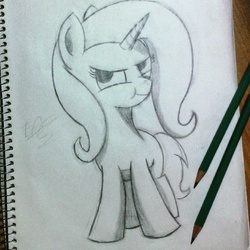 Size: 1260x1260 | Tagged: safe, artist:1cooldrawing, trixie, pony, unicorn, g4, :t, female, mare, solo, traditional art
