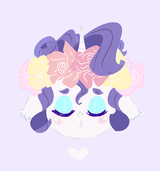 Size: 1253x1347 | Tagged: safe, artist:burrburro, rarity, g4, eyes closed, female, floral head wreath, kissy face, solo