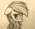 Size: 1267x1070 | Tagged: safe, artist:heavymetalbronyyeah, rainbow dash, pony, g4, blushing, female, floppy ears, grayscale, monochrome, portrait, profile, simple background, solo, traditional art