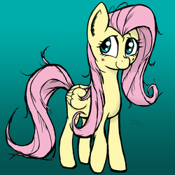 Size: 3504x3504 | Tagged: safe, artist:corsairsedge, fluttershy, g4, female, frazzled hair, high res, solo