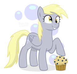 Size: 2539x2446 | Tagged: safe, artist:corsairsedge, derpy hooves, pegasus, pony, g4, female, high res, mare, muffin, solo