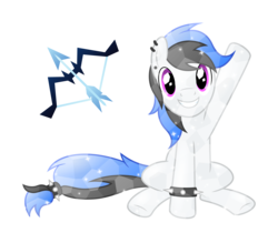 Size: 8007x7017 | Tagged: safe, artist:zekrom-9, oc, oc only, crystal pony, earth pony, pony, absurd resolution, arrow, bow (weapon), bow and arrow, bracelet, cutie mark, earring, jewelry, male, piercing, simple background, smiling, solo, stallion, transparent background, vector, waving