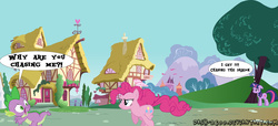 Size: 2533x1157 | Tagged: safe, artist:dash2600, pinkie pie, spike, twilight sparkle, g4, dialogue