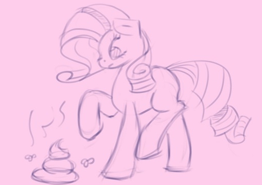 Mlp Rarity Poop #980891 - safe, artist:post-it, rarity, fly, g4, female, monochrome ...