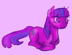 Size: 1498x1147 | Tagged: safe, artist:post-it, twilight sparkle, g4, colored sketch, female, monochrome, sitting, solo