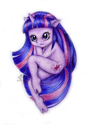 Size: 1636x2311 | Tagged: safe, artist:essencia-de-ambar, part of a set, twilight sparkle, anthro, unguligrade anthro, g4, female, pencil drawing, simple background, solo, traditional art, white background