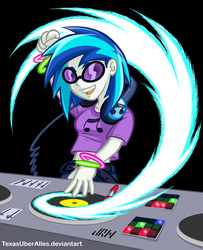 Size: 585x720 | Tagged: safe, artist:texasuberalles, dj pon-3, vinyl scratch, human, equestria girls, g4, female, solo, turntable