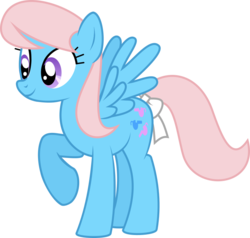 Size: 1034x985 | Tagged: safe, artist:kaylathehedgehog, wind whistler, pegasus, pony, g1, g4, .svg available, female, g1 to g4, generation leap, mare, raised hoof, simple background, solo, spread wings, svg, tail bow, transparent background, vector, wings