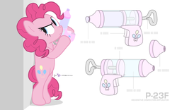 Size: 800x500 | Tagged: safe, artist:dm29, pinkie pie, earth pony, pony, g4, bipedal, female, frosting gun, solo