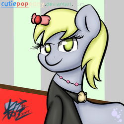 Size: 800x800 | Tagged: safe, artist:cutiepoppony, derpy hooves, pegasus, pony, g4, 2015, female, mare, necklace, solo