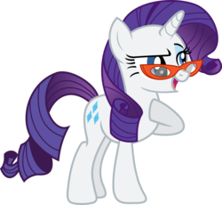Size: 1427x1314 | Tagged: safe, artist:8-notes, rarity, pony, unicorn, g4, suited for success, female, glasses, inkscape, mare, open mouth, rarity's glasses, simple background, solo, transparent background, vector