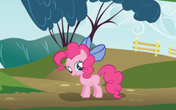 Size: 1920x1200 | Tagged: safe, artist:atomicgreymon, pinkie pie, g4, artifact, bow, cute, female, filly, hair bow, solo