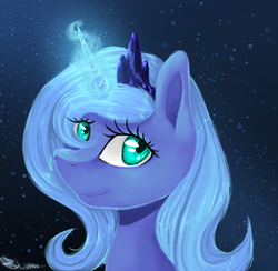 Size: 816x796 | Tagged: safe, artist:ssilverbeeze, princess luna, g4, female, magic, s1 luna, smiling, solo