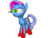 Size: 1200x900 | Tagged: safe, derpibooru exclusive, oc, oc only, oc:lacy dank, earth pony, pony, 3d, blind, clothes, donut steel, glasses, scar, shoes, solo, yoko littner