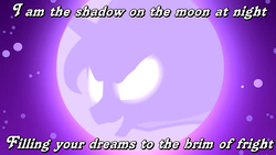 Size: 640x360 | Tagged: safe, edit, edited screencap, screencap, princess luna, g4, lyrics, moon, movie reference, oogie boogie, song reference, the nightmare before christmas