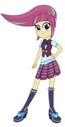 Size: 3500x6815 | Tagged: safe, artist:mixiepie, sour sweet, equestria girls, g4, my little pony equestria girls: friendship games, absurd resolution, bowtie, clothes, crystal prep academy, crystal prep academy uniform, crystal prep shadowbolts, cute, female, happy, looking at you, paint tool sai, pleated skirt, school uniform, simple background, skirt, smiling, solo, sourbetes, transparent background, vector