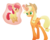 Size: 5460x4338 | Tagged: safe, artist:emkay-mlp, apple bloom, applejack, alicorn, pony, g4, absurd resolution, adorabloom, alicornified, applecorn, cute, jackabetes, magic, race swap, simple background, transparent background