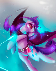 Size: 1024x1306 | Tagged: dead source, safe, artist:wilvarin-liadon, rarity, g4, arrow, bow (weapon), bow and arrow, cloak, clothes, female, mare, potion, solo
