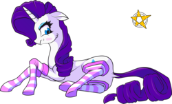 Size: 2790x1687 | Tagged: safe, artist:amberpendant, rarity, g4, clothes, female, simple background, socks, solo, striped socks, transparent background