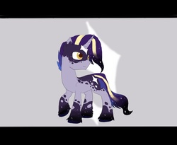 Size: 1024x838 | Tagged: safe, artist:alawdulac, oc, oc only, oc:northern star, coat markings, curved horn, dappled, horn, offspring, parent:princess luna, parent:shining armor, parents:shiningluna, simple background, solo, unshorn fetlocks