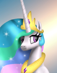 Size: 1128x1429 | Tagged: safe, artist:platinumdrop, princess celestia, g4, female, gimp, portrait, solo