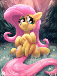 Size: 900x1200 | Tagged: safe, artist:1trick, fluttershy, g4, covering, female, solo