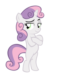 Size: 3200x4190 | Tagged: safe, artist:kuren247, sweetie belle, pony, g4, bipedal, crossed hooves, female, simple background, solo, standing, transparent background, vector