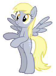 Size: 692x923 | Tagged: safe, artist:flaminbunny, derpy hooves, pony, g4, animated, bipedal, female, loop, solo