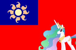 Size: 800x533 | Tagged: safe, edit, princess celestia, g4, china, female, flag, flag of the republic of china, solo, taiwan