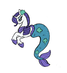 Size: 3666x3978 | Tagged: safe, artist:wulfosaurus, part of a set, rarity, mermaid, merpony, seahorse, g4, my little pony: friendship is magic, scare master, female, high res, mermarity, solo, species swap