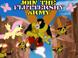 Size: 638x480 | Tagged: safe, fluttershy, g4, henchmen, monarch, the monarch, the venture bros.