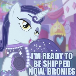 Size: 640x640 | Tagged: safe, edit, edited screencap, screencap, moonlight raven, pony, unicorn, canterlot boutique, g4, bedroom eyes, bronybait, caption, clothes, cute, dress, female, flirting, image macro, looking at you, mare, open mouth, over the moon, shipping, shoes, smiling, solo, when she smiles