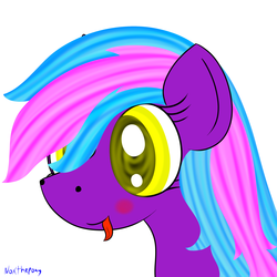 Size: 2500x2500 | Tagged: safe, artist:asknoxthepony, oc, oc only, oc:rez, female, high res, portrait, solo, tongue out