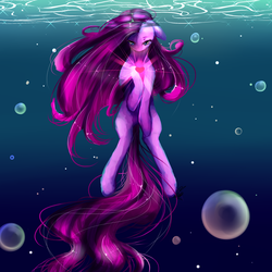 Size: 2000x2000 | Tagged: safe, artist:xkittyblue, pinkie pie, g4, female, high res, pinkamena diane pie, solo, underwater