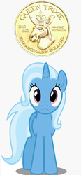 Size: 478x1026 | Tagged: safe, trixie, kangaroo, pony, unicorn, g4, australium, coin, female, gold, mare, namesake, queen trixie, simple background, solo, team fortress 2, vector, white background
